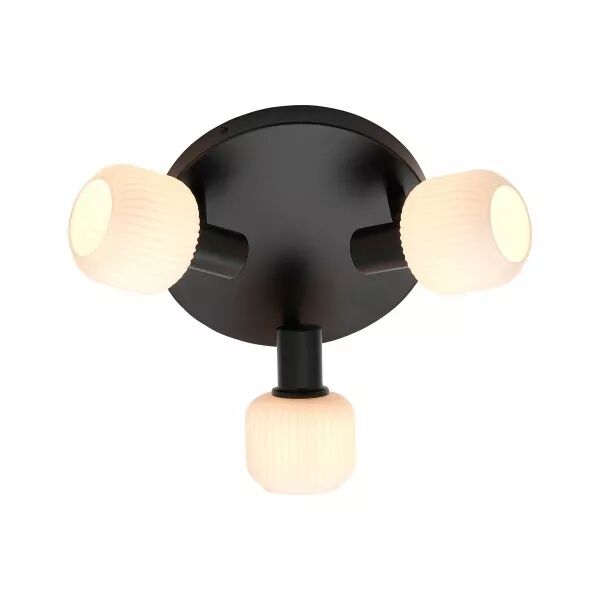 Plafonnier - MILFORD Mini X3 - Verre - Noir -  E14 (2412606003)