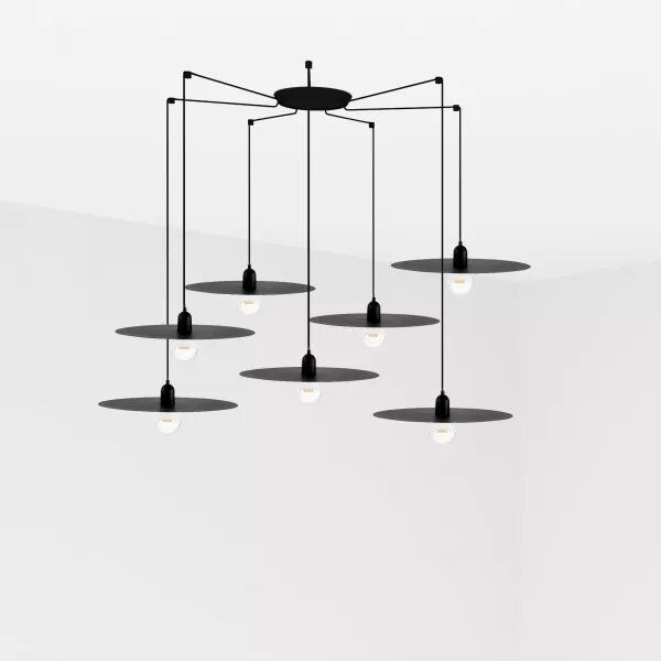 Plat Lampe Suspension Noire 7L (68145-7L)