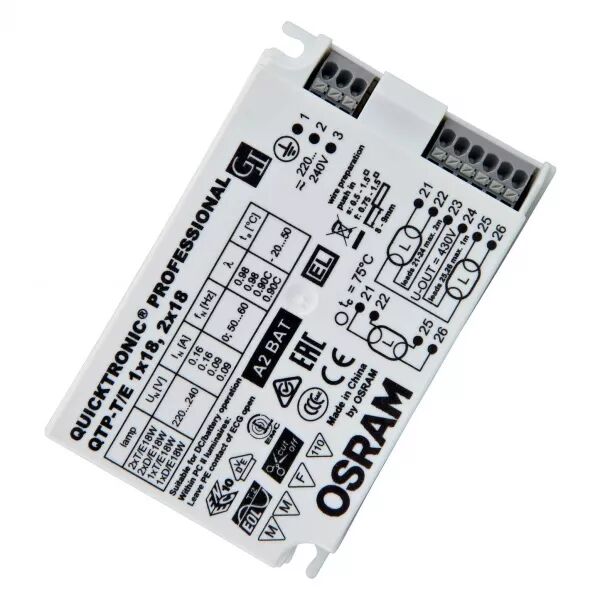 qtp-t/e 1x18 2x18 220-240 osram ballast �lectronique pour lampes cfl (4008321537065)