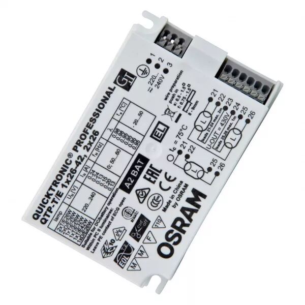qtp-t/e 1x26-42,2x26/220-240 osram ballast �lectronique pour lampes cfl (4008321537089)