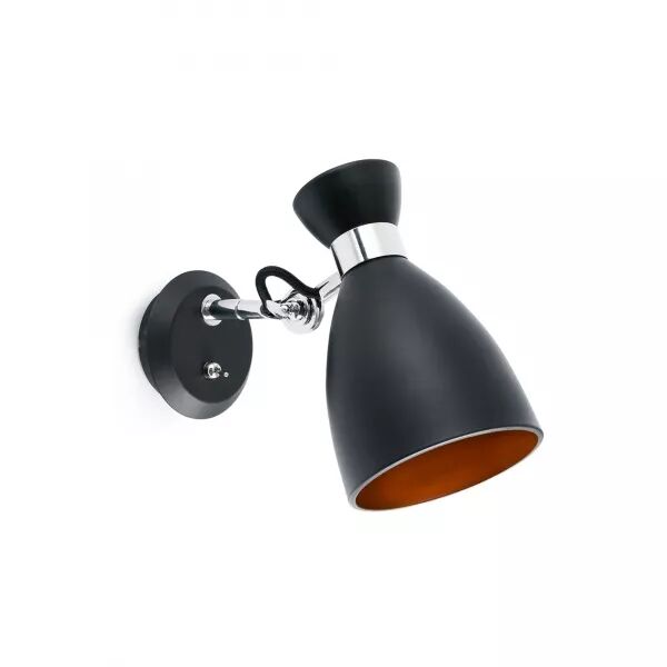 Retro Lampe Applique Noire Et Cuivre (20049)