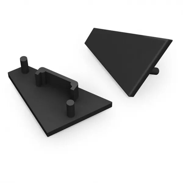 Rubans LED Embouts Angle Saillie 14 Noir (lot de 2) (0022669)
