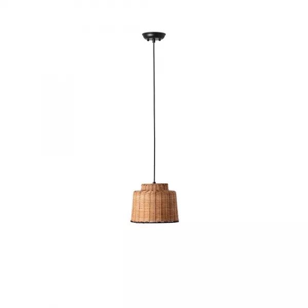 SAIPAN Lampe suspension noire/rotin (65134-76)