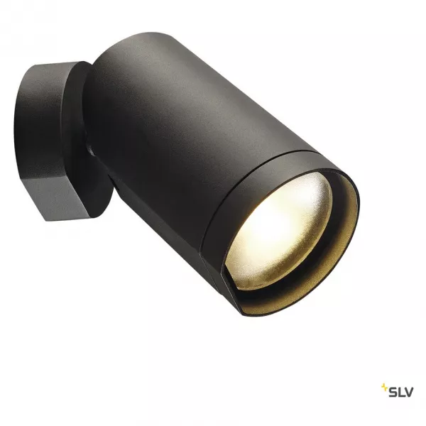 SLV - BILAS, LED 25�, rond, noir, 16W, 2700K, avec pat�re (156420)