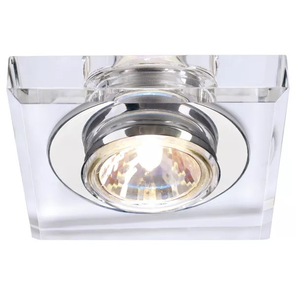 SLV - CRYSTAL 1 encastr�, carr�, chrome/cristal clair, MR16, max 35W (114920)