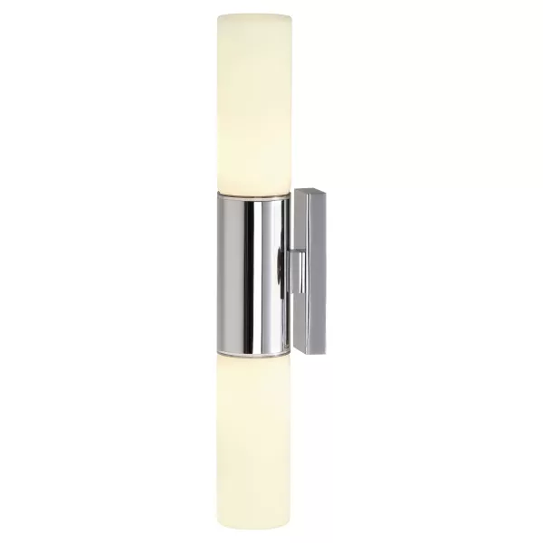 SLV - DEVIN, Double, applique, rond, chrome, verre satin� (151553)