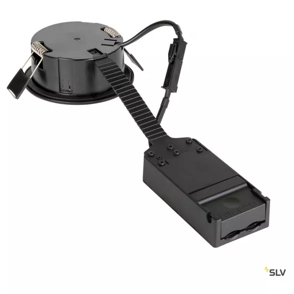 SLV - EASY-INSTALL SLIM LED, encastr� de plafond int�rieur, rond, noir mat, LED, 6,2W, (1003336)