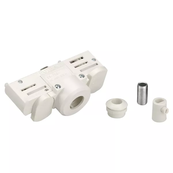SLV - EUTRAC adaptateur rail 3 allumages, blanc, avec passe-fil (145991)