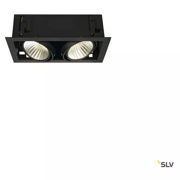 SLV - KADUX, encastr� carr�, 2 LED XL, noir, 54W 3000K 30�, alim incluse (115740)