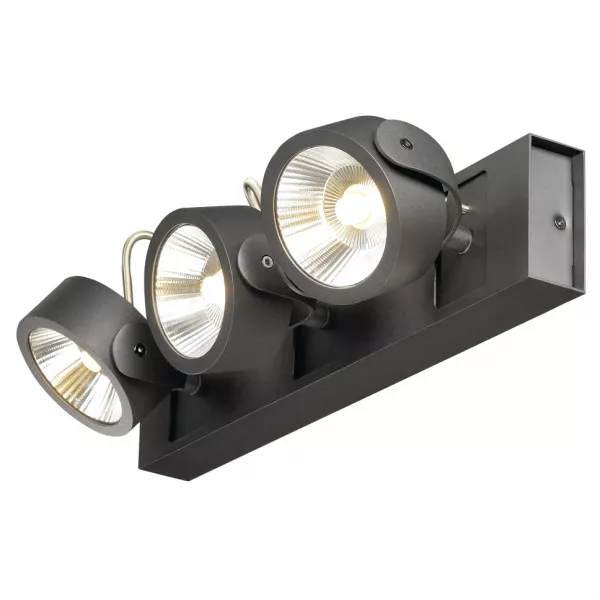 SLV - KALU, 3 spots, LED, applique et plafonnier, noir, 3x10W 3000K (147620)