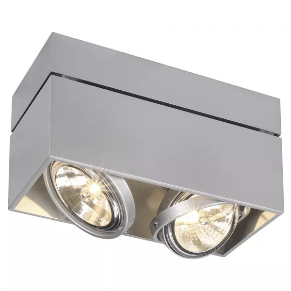 SLV - KARDAMOD, CARRE DOUBLE QRB111 plafonnier, gris argent, max 2x50W (117134)
