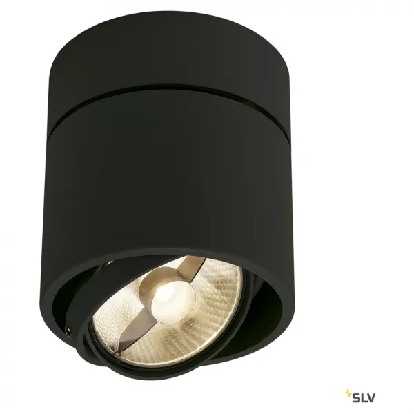 SLV - KARDAMOD, plafonnier int�rieur, simple, rond, noir mat, GU10/QPAR111, 75W max (117160)