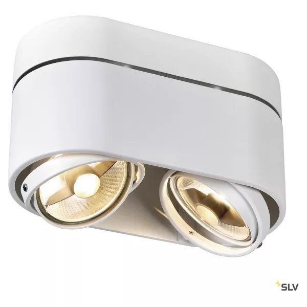SLV - KARDAMOD, QPAR111 plafonnier, ovale, blanc, GU10, max. 2x75W (117181)