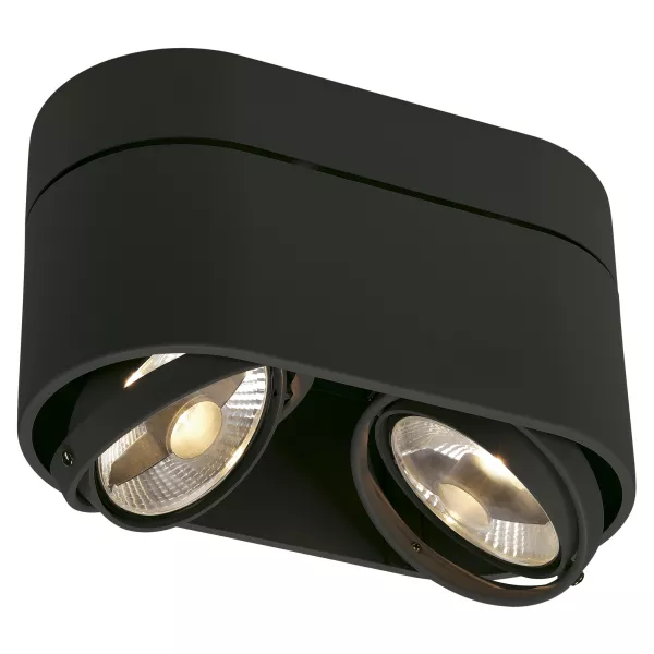 SLV - KARDAMOD, QPAR111 plafonnier, ovale, noir, GU10, max. 2x75W (117180)