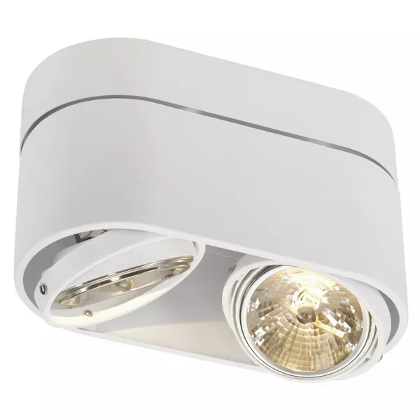 SLV - KARDAMOD, ROND DOUBLE QRB111 plafonnier, blanc, max 2x50W (117191)