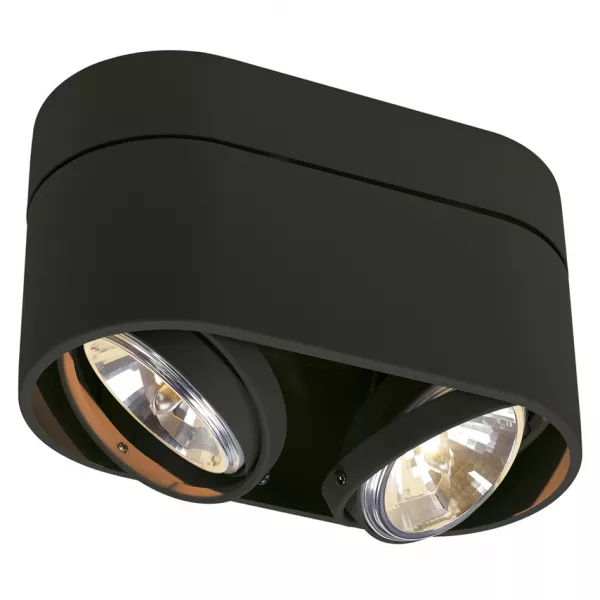 SLV - KARDAMOD, ROND DOUBLE QRB111 plafonnier, noir, max 2x50W (117190)