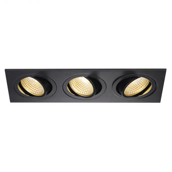 SLV - KIT NEW TRIA 3, LED CARRE noir 3x6W 2700K 38� alim&clips ressorts incl (114200)