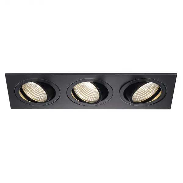 SLV - KIT NEW TRIA 3, LED CARRE noir 3x6W 3000K 38� alim&clips ressorts incl (114210)