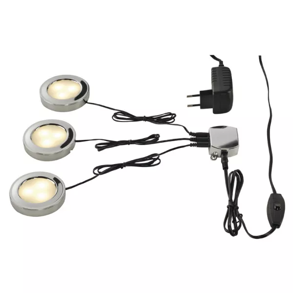 SLV - KIT UTIX LED, encastr�s ronds, chrome, 3x2,2W, LED 3000K, 450lm (115952)