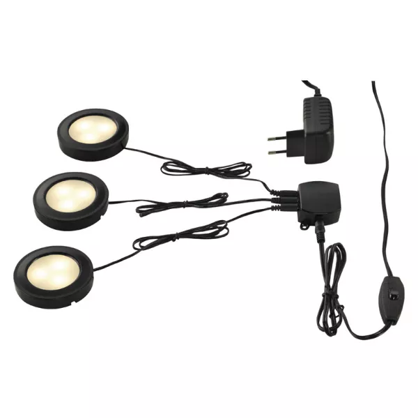 SLV - KIT UTIX LED, encastr�s ronds, noir, 3x2,2W, LED 3000K, 450lm (115950)