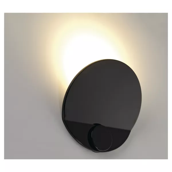 SLV - LED SHELL applique, ronde, noire, 4W, 3000K (151370)
