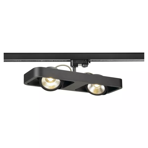 SLV - LYNAH LED, spot double, noir, LED 32W 3000K, 24�, adaptateur rail 3 al (1000408)