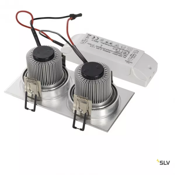SLV - NEW TRIA 155, double, LED, alu bross�, 14W, 3000K, 38�, clips resso (113926)