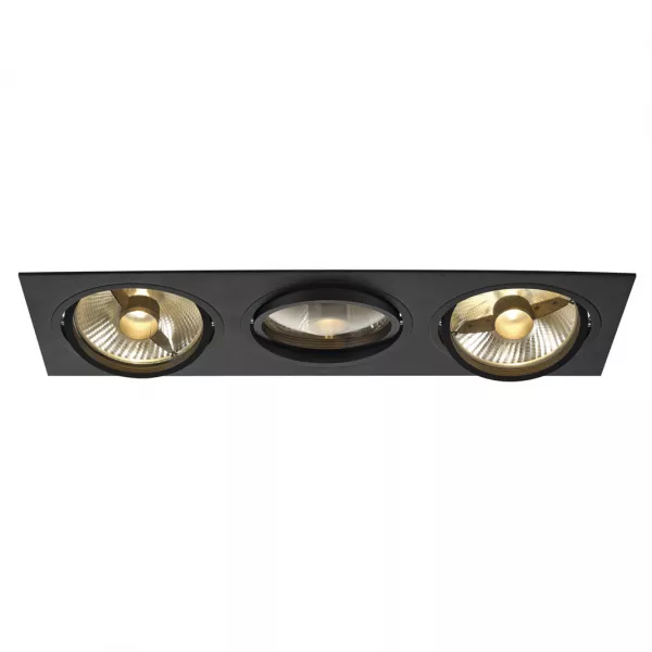 SLV - NEW TRIA 3 ES111 encastr�, carr�, noir, max 3x75W, clips ressorts (113850)