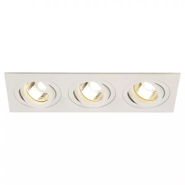 SLV - NEW TRIA 3 MR16 encastr�, rect., blanc mat, max 3 x50W, clips ressort (113503)