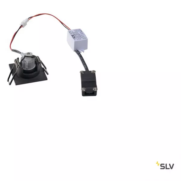 SLV - NEW TRIA 40, LED, carr� enc. noir 3W 3000K 30� alim&clips ressorts (114400)