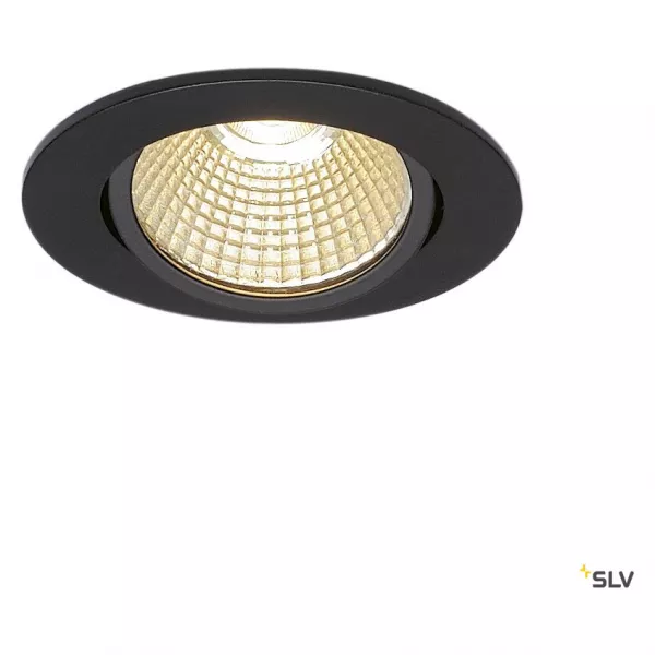 SLV - NEW TRIA 68, spot encastr�, int�rieur, simple, rond, noir, LED, 11 W, IP20 (114380)