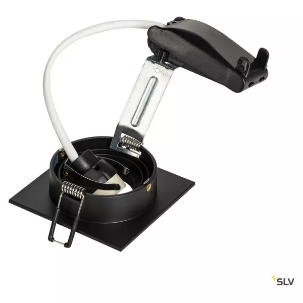 SLV - NEW TRIA 78, spot encastr�, int�rieur, simple, carr�, noir, GU10, 50W, IP 20 (113491)