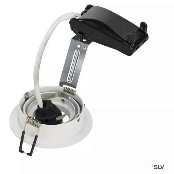 SLV - NEW TRIA 78, spot encastr�, int�rieur, simple, rond, blanc, GU10, 50W, IP 20 (113510)