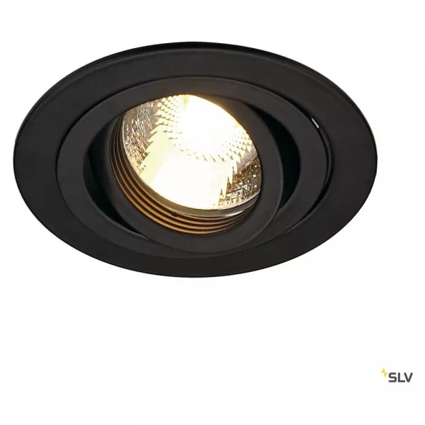 SLV - NEW TRIA 78, spot encastr�, int�rieur, simple, rond, noir, GU10, 50W, IP 20 (111710)