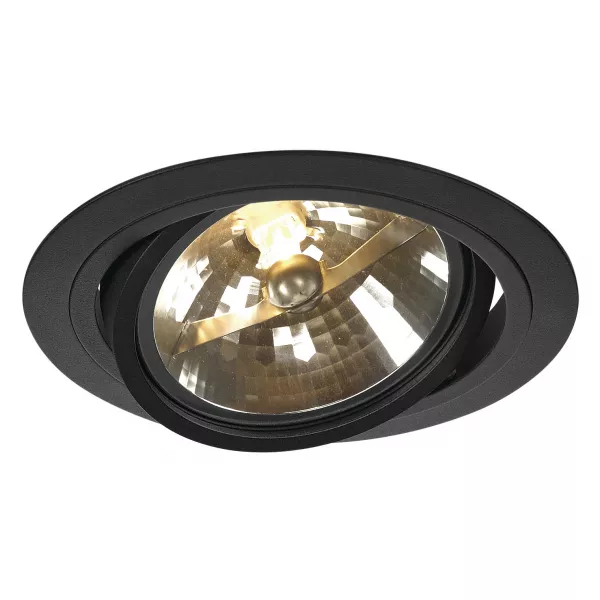 SLV - NEW TRIA QRB 111 encastr�, rond, noir, max 75W, lames ressorts (113520)