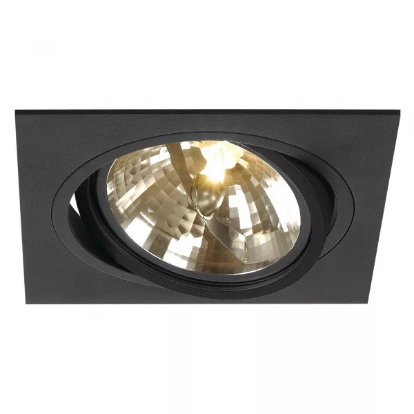 SLV - NEW TRIA QRB111 encastr�, carr�, noir, max 75W, lames ressorts (113800)