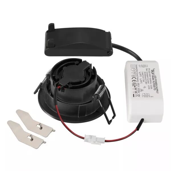 SLV - NEW TRIA� 68, spot encastr�, int�rieur, rond, orientable, noir, LED, 8,3W (1007386)