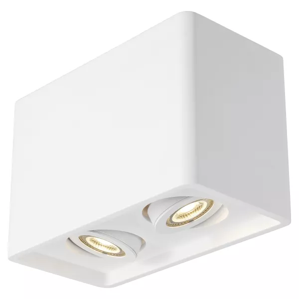 SLV - PLASTRA 25, plafonnier int�rieur, double, blanc, GU10/QPAR51, 2x 35W max, pl�tre (148052)
