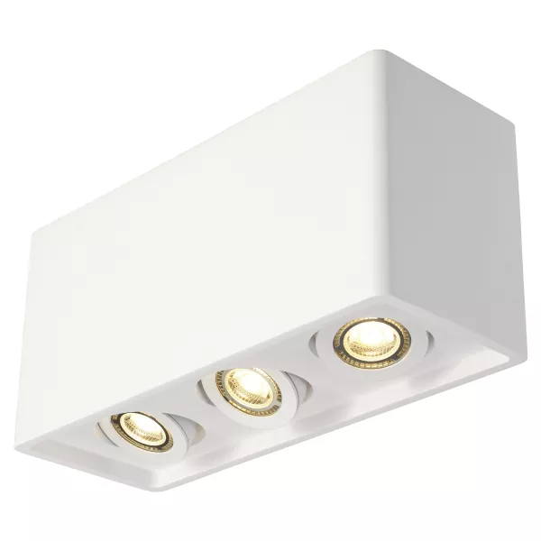SLV - PLASTRA 35, plafonnier int�rieur, triple, blanc, GU10/QPAR51, 3x 35W max, pl�tre (148053)