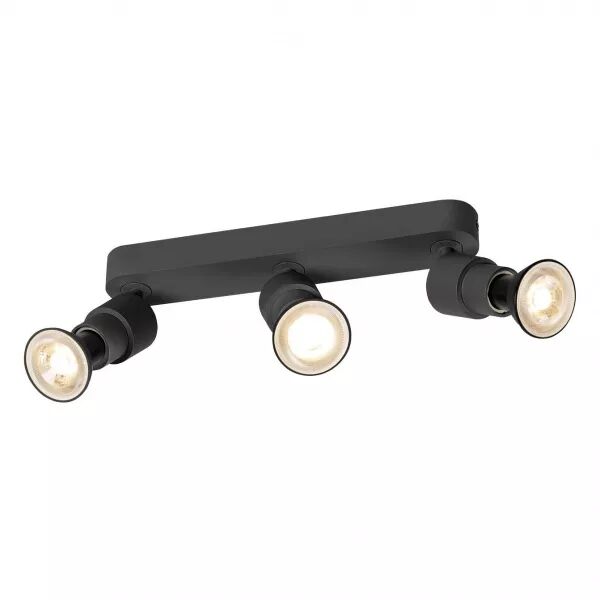 SLV - PURI 2.0 Basic, applique et plafonnier, long, rond, triple, 6W GU10, noir (1008235)