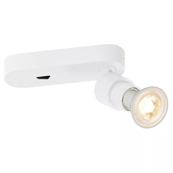 SLV - PURI 2.0 Basic, applique plafonnier, rond, interrupteur, simple, 6W GU10, blanc (1008230)