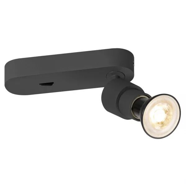 SLV - PURI 2.0 Basic, applique plafonnier, rond, interrupteur, simple, 6W GU10, noir (1008231)