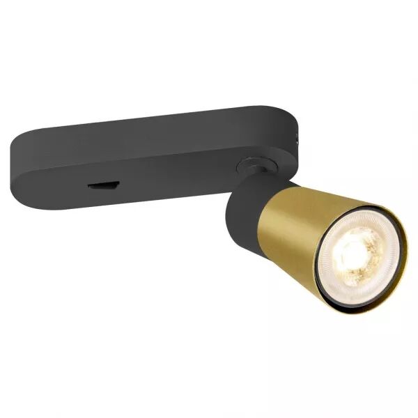 SLV - PURI 2.0 Cone, applique et plafonnier, interrupteur, carr�, 6W, GU10, noir/or (1008301)
