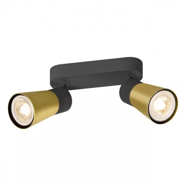 SLV - PURI 2.0 Cone, applique et plafonnier, long, double 6W, GU10, noir/or (1008366)