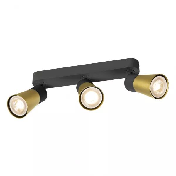 SLV - PURI 2.0 Cone, applique et plafonnier, long, triple, 6W, GU10, noir/or (1008325)