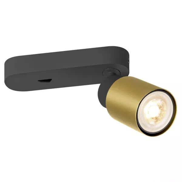 SLV - PURI 2.0 Tube, applique et plafonnier, interrupteur, carr�, 6W, GU10, noir/or (1008297)