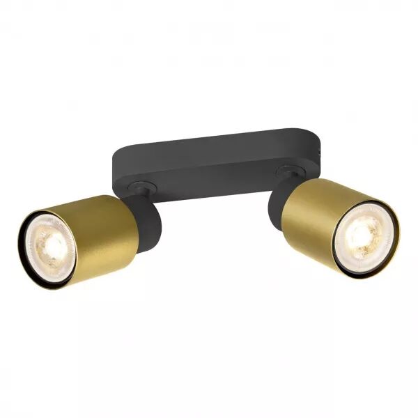 SLV - PURI 2.0 Tube, applique et plafonnier, long, double 6W, GU10, noir/or (1008362)