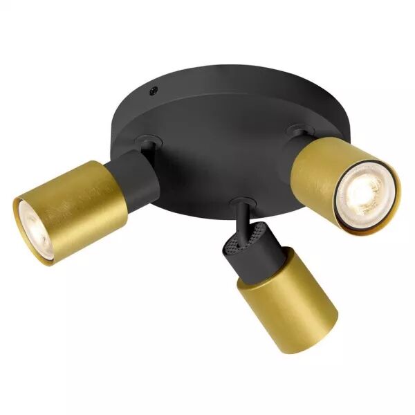 SLV - PURI 2.0 Tube, applique et plafonnier, rond, triple, 6W, GU10, noir/or (1008333)