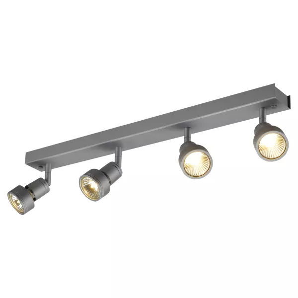SLV - PURI 4 plafonnier, gris argent, GU10, max 4x50W, anneau d�co inclus (1002031)