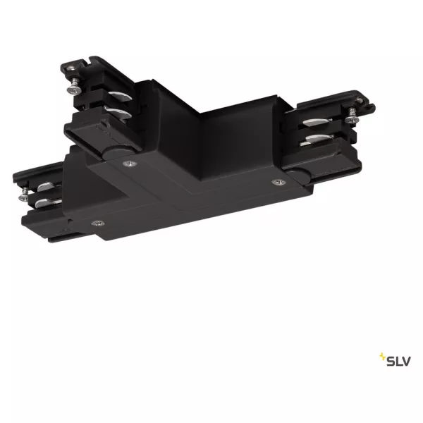 SLV - S-TRACK, connecteur en T, terre droite, pour rail 3 allumages, int�rieur, noir (175140)